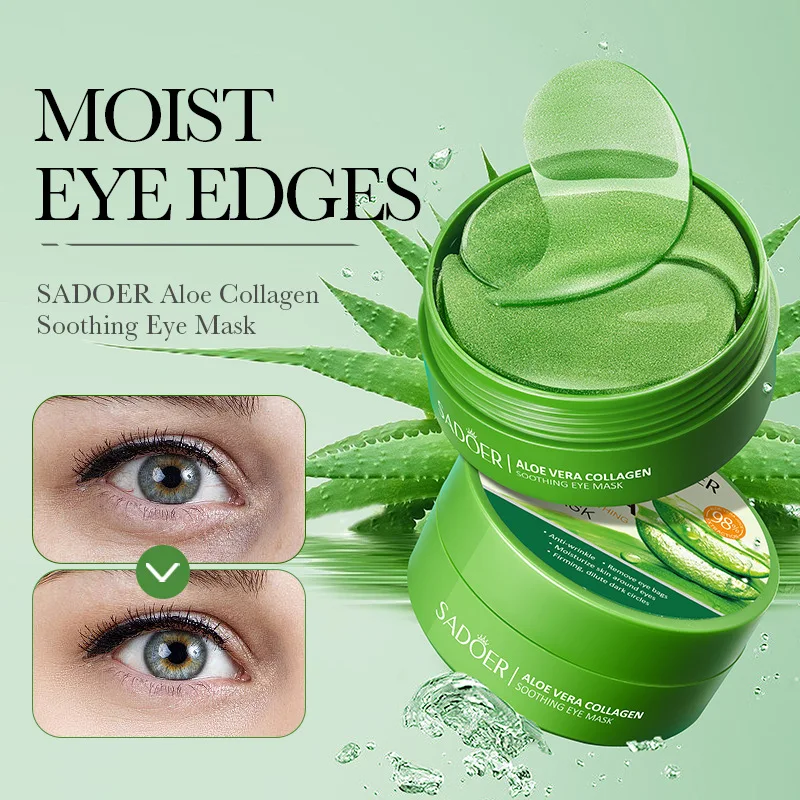 Sheet Mask Collagen - SAODER 60 ชิ้นแผ่นแปะใต้ตาคอลลาเจนว่านหางจระเข้ป้องกันรอยคล้ำใต้ตาให้ความชุ่มชื้นกระชับภายใต้ตาผลิตภัณฑ์ดูแลผิว