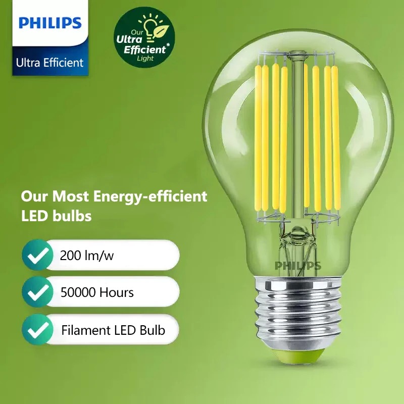 Philips Bulb Led Classic - หลอดไฟ LED ไส้หลอดแบบประหยัดพลังงานพิเศษ Philips Ultra Efficient
