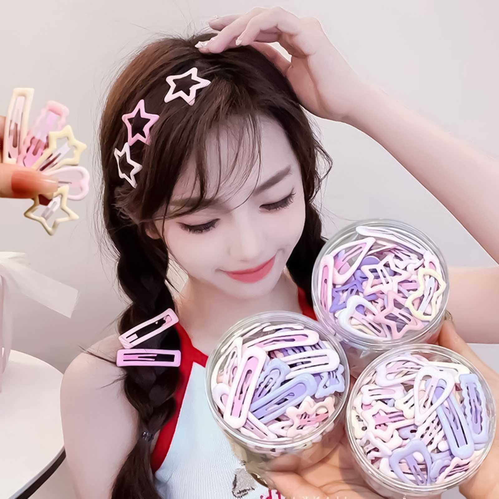 Lifestyle In Korean - เข็มกลัดติดผมสไตล์หวาน 3 ชิ้น จับกระชับ ไม่หลุดง่าย ใช้งานได้ทุกวัน
