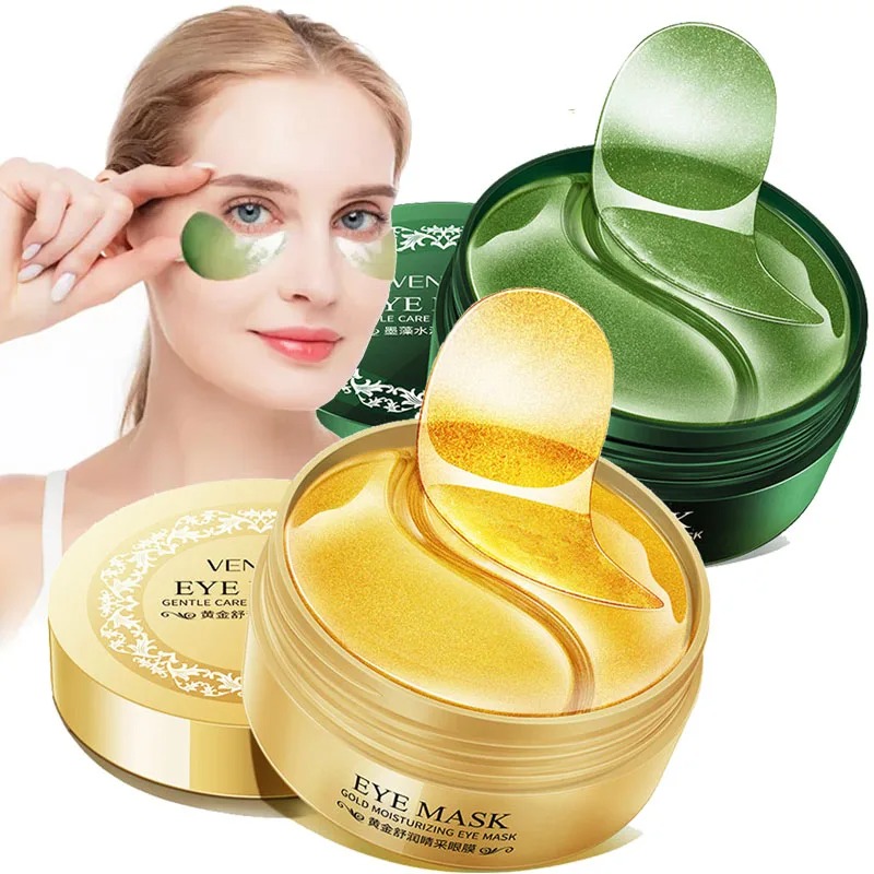 Sheet Mask Collagen - แผ่นมาส์กใต้ตาสาหร่ายทองคำ คอลลาเจน 60 ชิ้น/กล่อง ลดรอยคล้ำใต้ตา ลดถุงใต้ตา