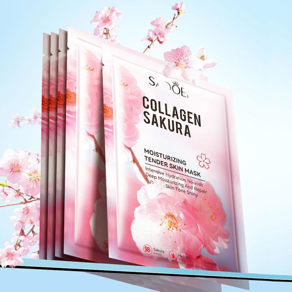 มาส์กหน้าคอลลาเจนซากุระ 5 ชิ้น - Sheet Mask Collagen บทวิจารณ์และราคา