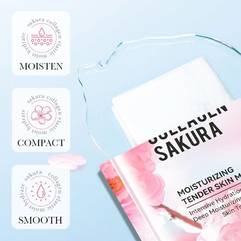 มาส์กหน้าคอลลาเจนซากุระ 5 ชิ้น - Sheet Mask Collagen บทวิจารณ์และราคา