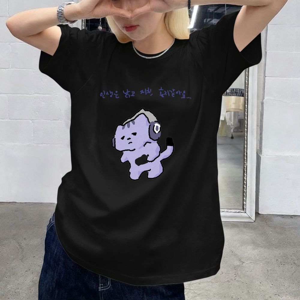 เสื้อยืดพิมพ์ลายข้อความน่ารัก  - Lifestyle In Korean บทวิจารณ์และราคา